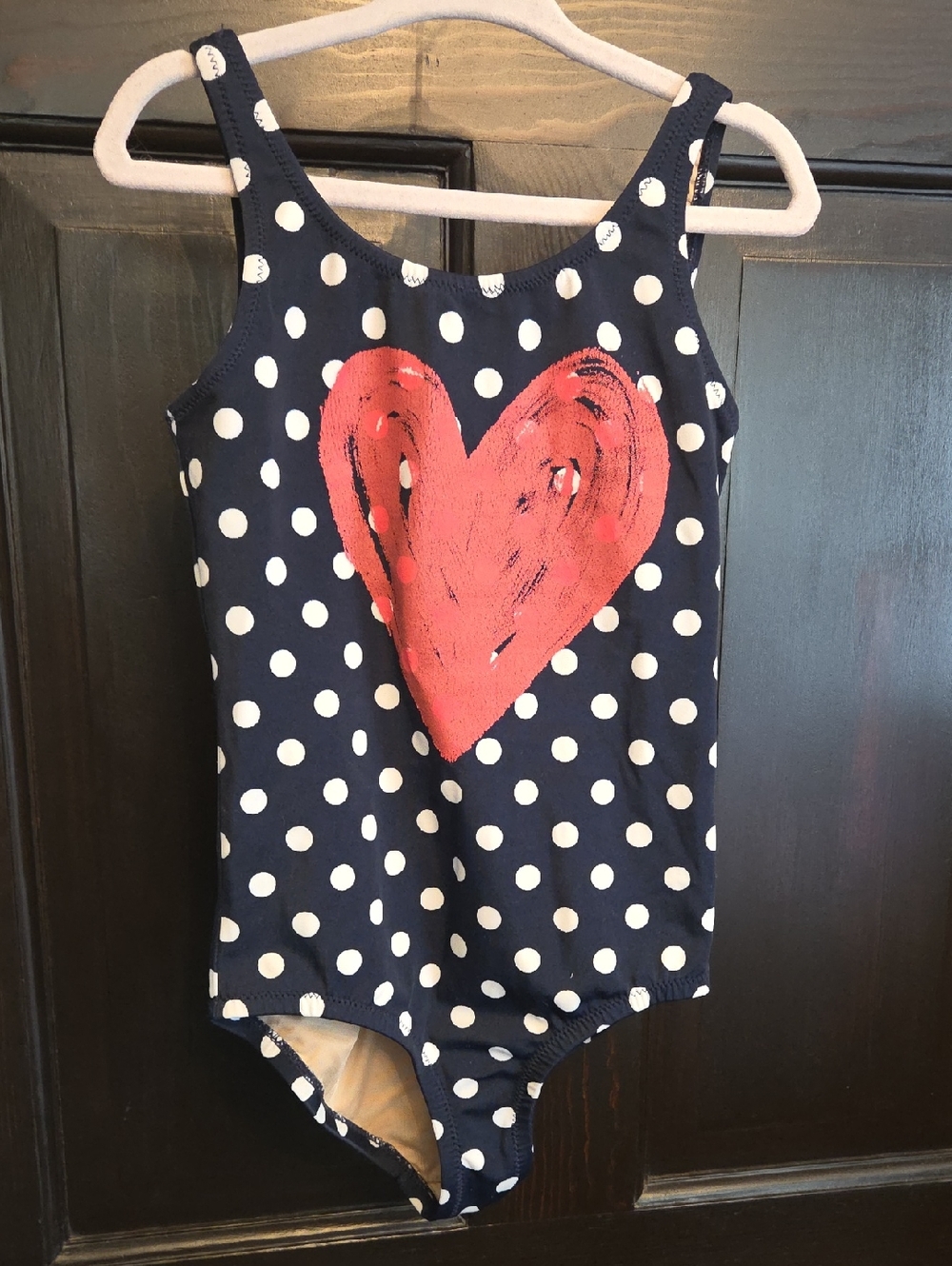 Crewcuts Navy and White Polka Dot Swimsuit